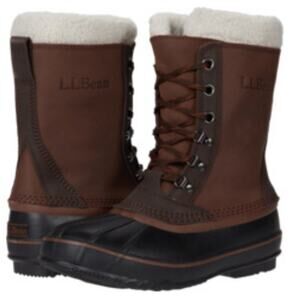 LL BEAN Snow Insulated Boots ID 284892 Sherpa Removable Lining Men Size 12 brown
